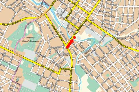 Білборд, Бігборд (Борд)   у Кропивницький (Кіровоград), 3x6  Кропивницького вул., біля АЗС, Авторинку, ТЦ "Тарон" (флажок) схема