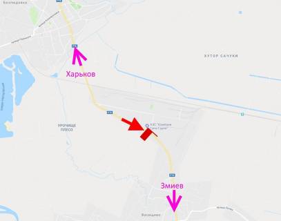 Билборд B в Траса, 3x6  Промислова вул., Васищеве с., АЗС "ОВІС", у бік Змієва схема