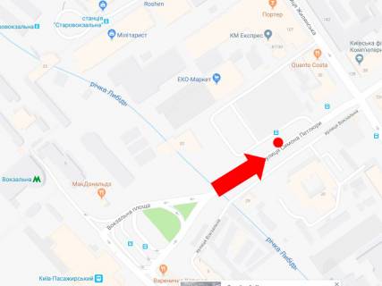 Ситилайт B в Киеве, 1.8x1.2  Петлюри вул., 25, біля автостанції "Київ", в сторону центру схема