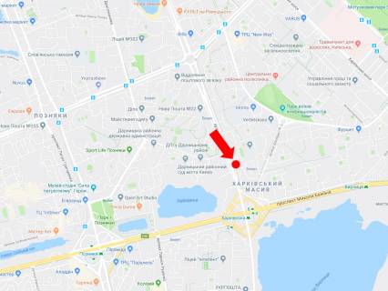 Билборд  в Киеве, 3x6  Ревуцького вул. 35, в сторону ст.м. "Харківська", пр. Бажана схема