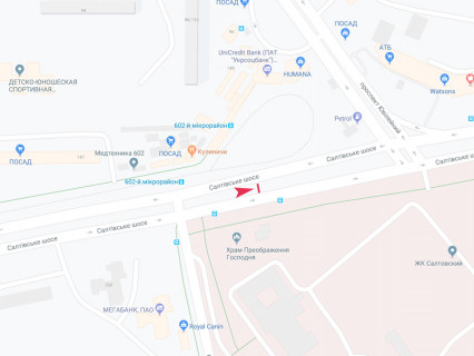 Билборд B в Харькове, 3x6  Салтівське шосе, 264а, з центру схема