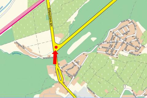 Билборд A в Ужгороде, 3x6  Собранецька вул., біля готелю “Пілігрим”, виїзд в бік Словаччини схема