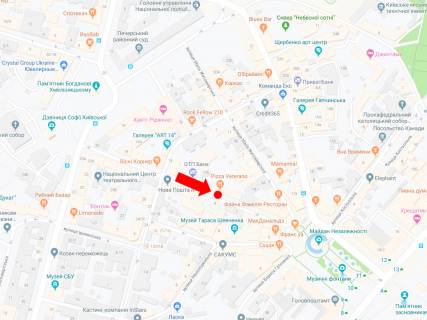 Ситилайт A в Киеве, 1.8x1.2  Софіївська вул., 8а, в сторону пл. Незалежності схема