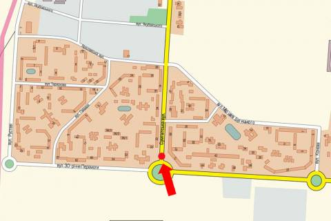 Билборд A в Черкассах, 3x6  Сумгаїтська вул. / 30-річчя Перемоги вул., біля супермаркету "Епіцентр", роздільник схема