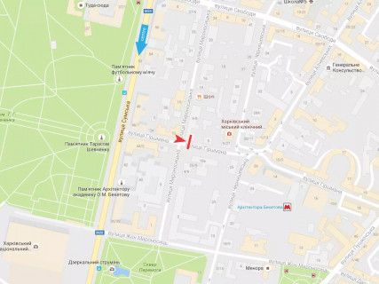Ситилайт A в Харькове, 1.8x1.2  Гіршмана вул. - Мироносицька вул., (2) схема