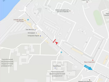 Білборд, Бігборд (Борд)  A у Харкові, 3x6  Валентинівська вул., 5, в центр схема