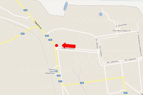 Билборд  в Ромнах, 3x6  Московський бул. / Горького вул. схема