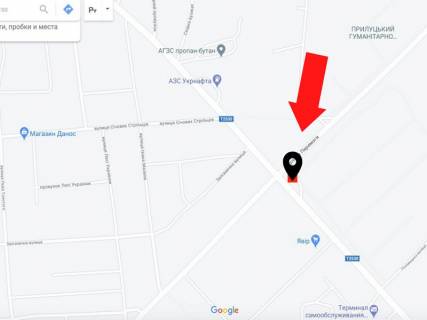 Билборд B в Прилуках Гвардійська вул. - Перемоги вул. схема