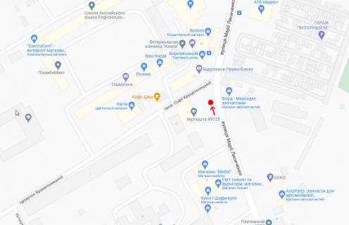 Билборд  в Днепр (Днепропетровск), 3x6  Марії Лисиченко вул., 17 схема