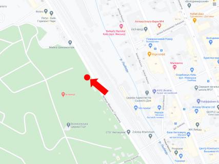 Билборд B в Киеве, 2.3x3.14  Грінченка вул., в сторону вул. Протасов Яр схема