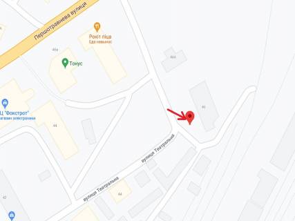Билборд A в Кременчуге Театральна вул. (колиш. Воровського вул.), 46 - Першотравнева вул., нижній схема