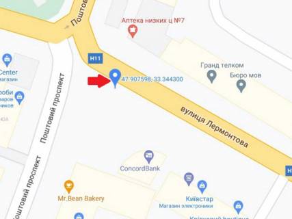 Ситилайт B в Кривом Роге, 1.8x1.2  Лермонтова вул., 2 схема