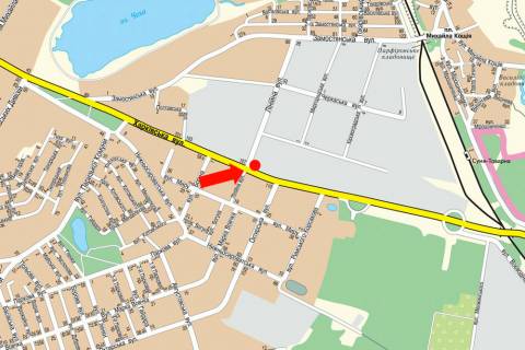 Билборд B в Сумах, 3x6  Харківська вул. / Лінійна вул., з центру схема