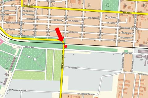 Билборд B в Черкассах, 3x6  Сумгаїтська вул. / Одеська вул., біля АЗС "Amic", в бік автозаводу "Богдан" схема