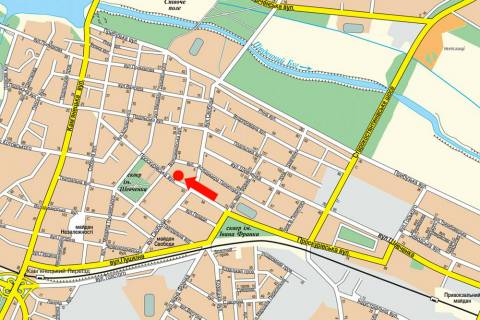 Ситилайт A в Хмельницком, 1.8x1.2  Проскурівська вул., 49, біля кофейні "Латина" схема