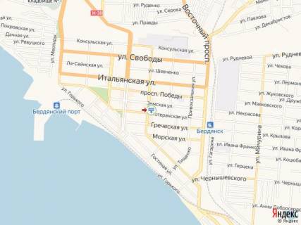 Билборд A в Бердянске Центральная ул. - Лютеранская ул. схема