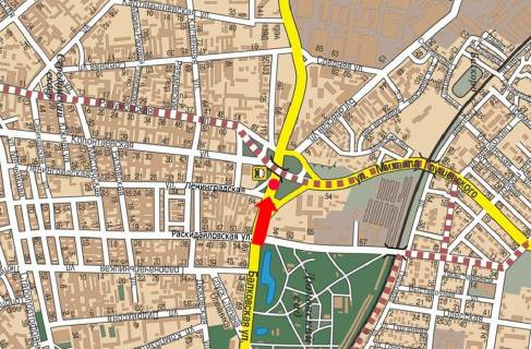 Призматрон, Призма A у Одесі, 3x6  Балківська вул. 54 / Грушевського вул., роздільник, до мосту, АЗС "Катрал", в бік Грушевського вул., права - 143601 схема