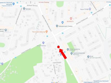 Ситилайт  в Львове, 1.8x1.2  Виговського вул. - вул. Любінська, зуп. "вул. Виговського - вул.Чувашська", в сторону вул. Любінської схема