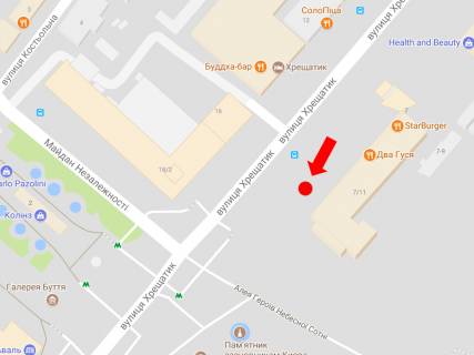 Ситилайт B в Киеве, 1.8x1.2  Хрещатик вул., 7/11, біля виходу зі ст. м. "Майдан Незалежності" в бік Незалежності пл. схема