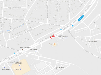 Билборд B в Харькове, 3x6  просп. Льва Ландау (50-річчя СРСР), 55, з центру схема
