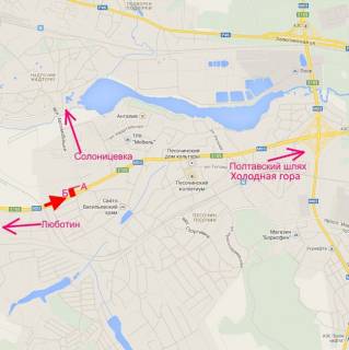 Билборд B в Песочине, 3x6  Полтавський шлях - с. Пісочин, Автомобільна вул., навпроти двох АЗС, в центр схема