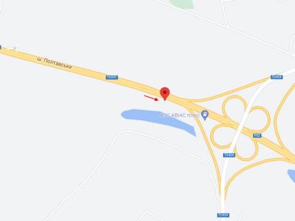 Билборд A в Обухівці, 6х3  Н-31, км 25+836 (ліворуч), Шосе Полтавське, перед розв'язкою на с. Обухівка, с. Горянівське, рух до Дніпра з с. Партизанське схема