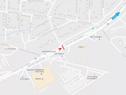 Билборд A в Харькове, 3x6  Ландау пр., 43, в центр схема