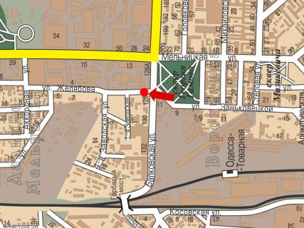 Билборд A в Одессе, 3x6  Балківська вул. / Желябова вул., роздільник, з боку Балківської вул., права схема