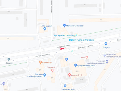 Билборд B в Харькове, 3x6  Салтівське шосе, 248, з центру схема