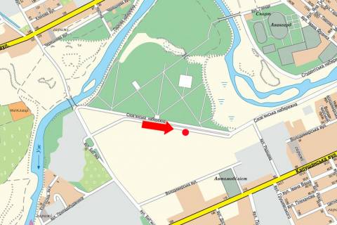 Билборд A в Ужгороде, 3x6  Слов''янська набережна вул., в центр схема