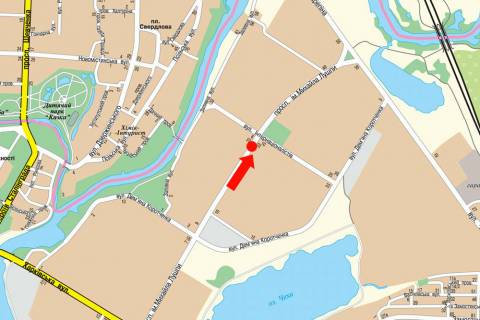 Білборд, Бігборд (Борд)  A у Сумах, 3x6  Лушпи пр. - Збройних Сил України вул., роздільник, з центру схема