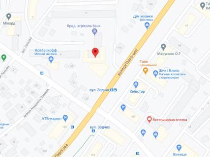Видеоборд A у Вінниці Пирогова вул., 112А, аптека "Конекс", прайс за ролик 10 сек 1 вихід/5 хвилин, на двосторонньому екрані, від 144 виходів на день. Розрахунок для інших параметрів трансляції уточнюйте у менеджера. - 301274 схема