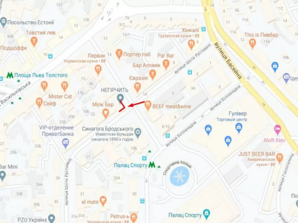 Видеоборд A в Киеве, 8x23  Руставелі вул., 16а - 642984 схема