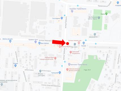 Призматрон, Призма A у Сумах, 3x6  Леваневського вул. / Троїцька вул. / Харитоненка вул. (кол. Червонозоряна вул.), в центр - 216847 схема