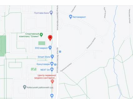 Видеоборд A у Полтаві Великотирнівська вул., 35/2, аптека "Мед Сервіс", №Х045, прайс за ролик 10 сек 1 вихід/5 хвилин, з 8:00-22:00. Розрахунок для інших параметрів трансляції уточнюйте у менеджера. - 301493 схема