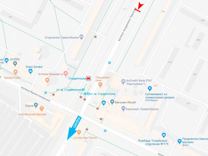 Билборд B в Харькове, 3x6  Павлова вул., 140, (2), в центр схема