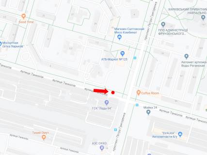 Билборд B в Харькове, 3x6  Танкопія вул. - пр. Григоренка, на світлофорі, в сторону вул. Харківських Дивізій схема