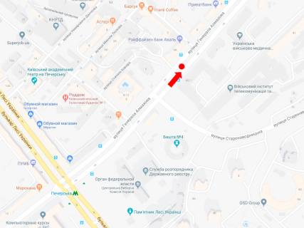 Ситилайт  в Киеве, 1.8x1.2  Алмазова вул. (колиш. Кутузова вул.), 4а, в сторону м. Арсенальна, роздільник схема