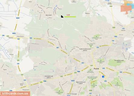 Білборд, Бігборд (Борд)  B у Брюховичах с. Брюховичі, виїзд, в'ез до Львова схема