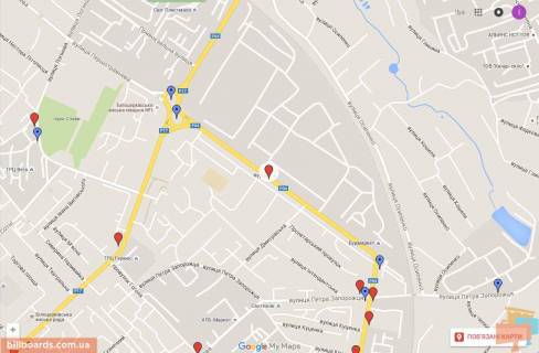 Білборд, Бігборд (Борд)  A у Білій Церкві, 3х6  Вул.Сквирське шосе навпроти парку "Олександрія" (виїзд з міста) схема