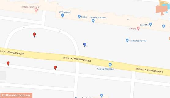 Билборд B в Белой Церкви Леваневского ул., 57 схема