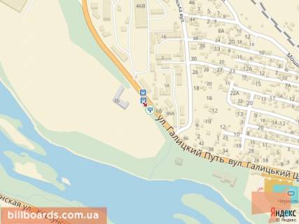 Билборд A в Черновцах, 3x6  Галицький шлях вул., 5, біля зупинки, в'їзд в місто схема