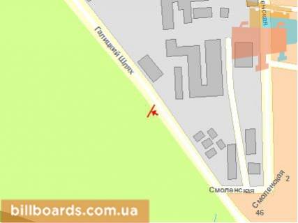 Билборд B в Черновцах, 3x6  Галицький шлях вул., 5, біля зупинки, виїзд з міста схема