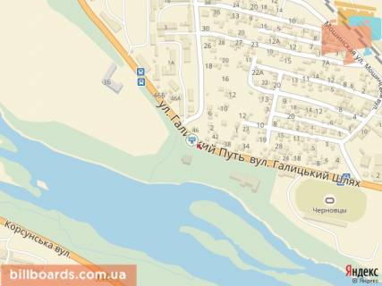 Билборд B в Черновцах, 3x6  Галицький шлях вул., 3, виїзд з міста схема