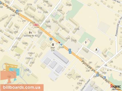 Билборд A в Черновцах Російська вул., 236 схема