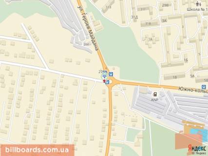 Билборд B в Черновцах, 3x6  Героїв Майдану вул. - Південно-Кільцева вул., кільце, в'їзд в місто схема