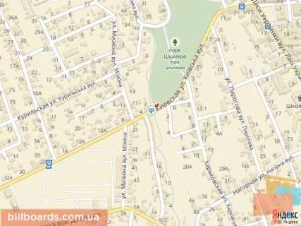 Билборд B в Черновцах, 3x6  Київська вул., біля моста, з центру схема