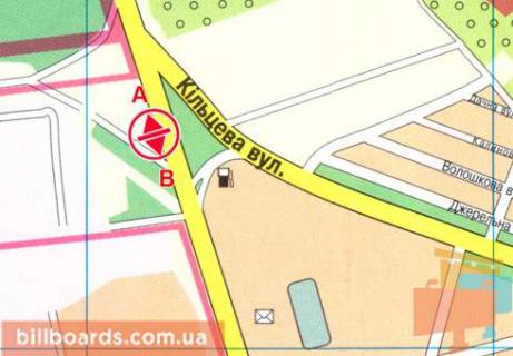 Білборд, Бігборд (Борд)   у Чернігові Мира пр-т, завод "Автозапчасти" схема