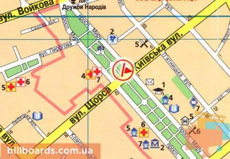 Призма A в Чернигове, 3x4  Миру просп. - Київська вул. - Івана Мазепи вул. (Щорса вул.) - 481944 схема