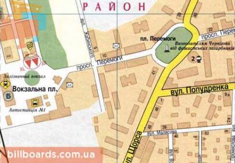 Білборд, Бігборд (Борд)  A у Чернігові, 3x6  Перемоги просп., 4 схема